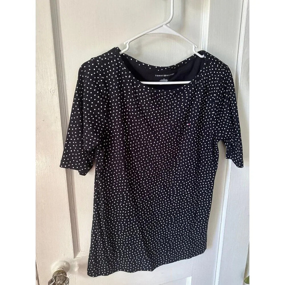 Tommy Hilfiger women’s size medium small polka dot top - Picture 2 of 6